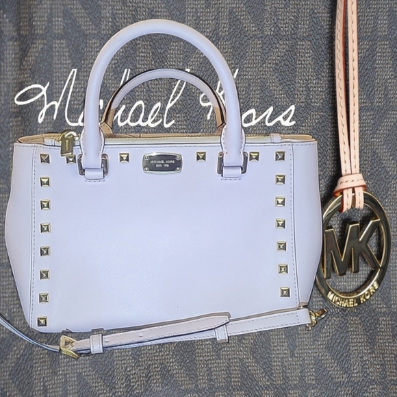 Michael Kors Handbags - Michael Kors Kellen Studded Saffiano Leather Satchel Bag- Blossom